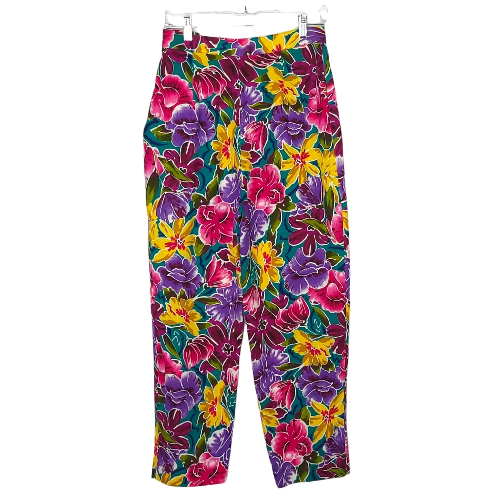 Christian Dior Seperates Womens Vintage Floral Hawaiian Pants 12